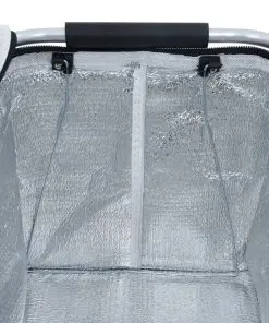 vidaXL Foldable Cool Bag Grey 46x27x23 cm Aluminium