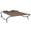 vidaXL Outdoor Lounge Bed Fabric Brown vidaXL Outdoor Lounge Bed Fabric Brown