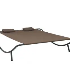 vidaXL Outdoor Lounge Bed Fabric Brown