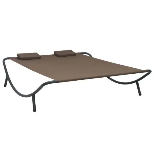 vidaXL Outdoor Lounge Bed Fabric Brown