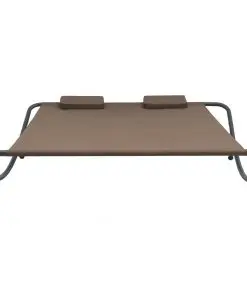 vidaXL Outdoor Lounge Bed Fabric Brown