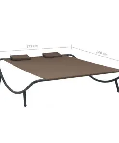 vidaXL Outdoor Lounge Bed Fabric Brown