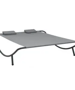 vidaXL Outdoor Lounge Bed Fabric Anthracite