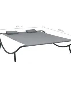 vidaXL Outdoor Lounge Bed Fabric Anthracite