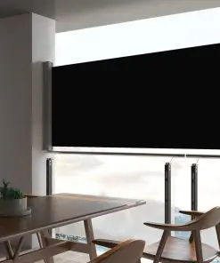 vidaXL Patio Retractable Side Awning 60×300 cm Black