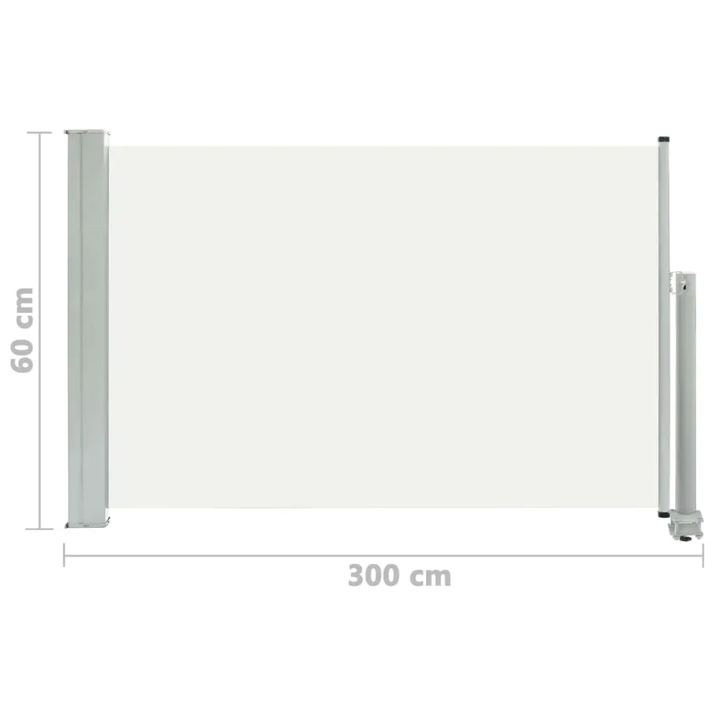 vidaXL Patio Retractable Side Awning 60×300 cm Cream