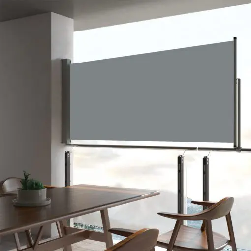 vidaXL Patio Retractable Side Awning 60×300 cm Grey
