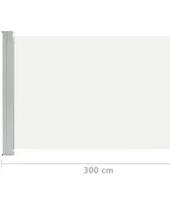 vidaXL Patio Retractable Side Awning 80×300 cm Cream