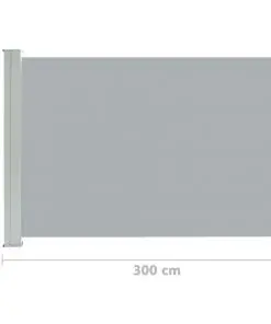vidaXL Patio Retractable Side Awning 80×300 cm Grey