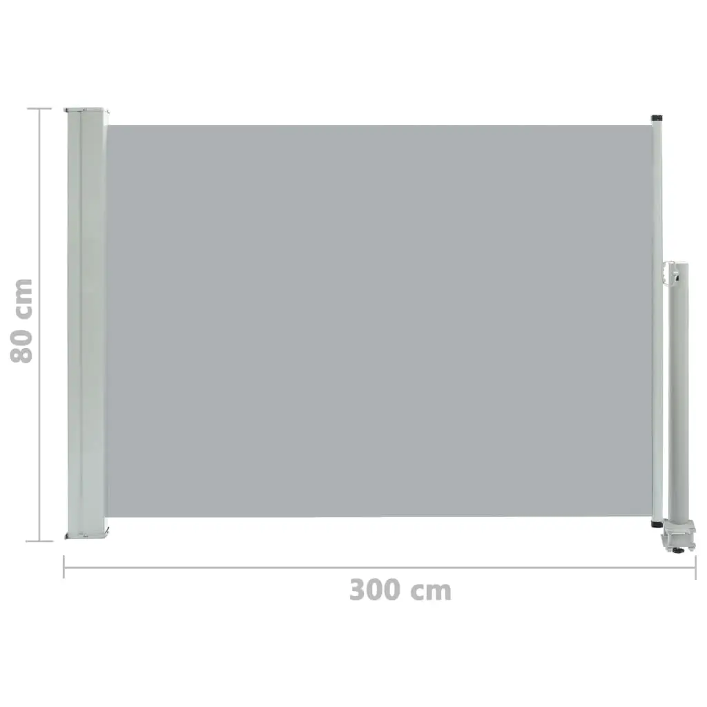 vidaXL Patio Retractable Side Awning 80×300 cm Grey