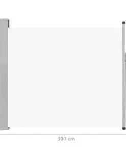 vidaXL Patio Retractable Side Awning 100×300 cm Cream