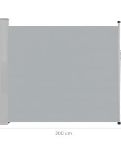 vidaXL Patio Retractable Side Awning 100×300 cm Grey