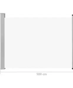 vidaXL Patio Retractable Side Awning 100×500 cm Cream