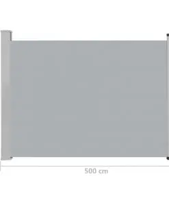 vidaXL Patio Retractable Side Awning 120×500 cm Grey