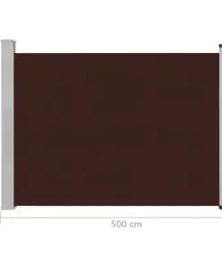 vidaXL Patio Retractable Side Awning 120×500 cm Brown