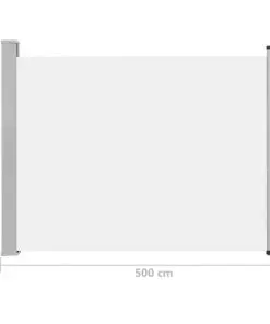 vidaXL Patio Retractable Side Awning 140×500 cm Cream