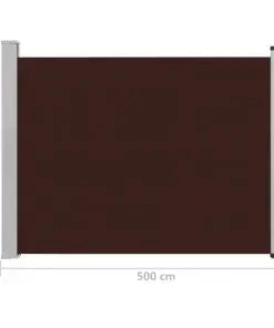 vidaXL Patio Retractable Side Awning 140×500 cm Brown