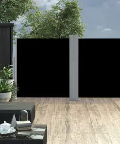 vidaXL Retractable Side Awning Black 120×600 cm