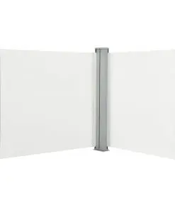 vidaXL Retractable Side Awning Cream 120×600 cm