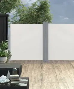 vidaXL Retractable Side Awning Cream 120×600 cm