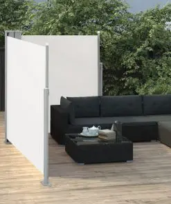 vidaXL Retractable Side Awning Cream 140×600 cm