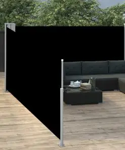 vidaXL Retractable Side Awning Black 120×1000 cm