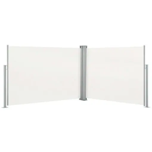 vidaXL Retractable Side Awning Cream 120×1000 cm