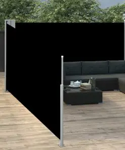 vidaXL Retractable Side Awning Black 140×1000 cm