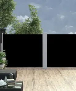 vidaXL Retractable Side Awning Black 170×1000 cm
