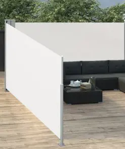 vidaXL Retractable Side Awning Cream 170×1000 cm