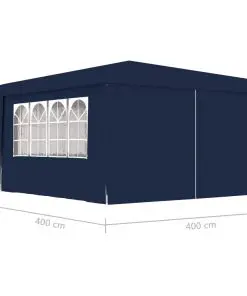 vidaXL Professional Party Tent with Side Walls 4×4 m Blue 90 g/m²
