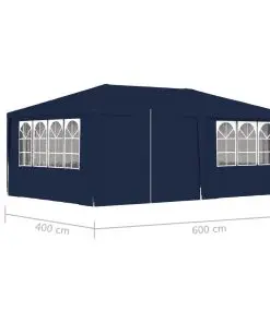vidaXL Professional Party Tent with Side Walls 4×6 m Blue 90 g/m²