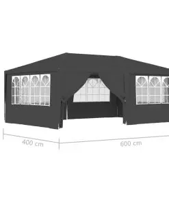 vidaXL Professional Party Tent with Side Walls 4×6 m Anthracite 90 g/m²