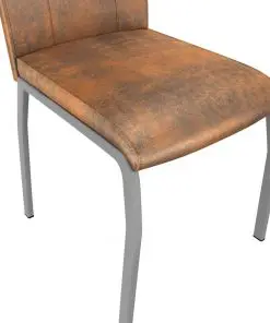 vidaXL Dining Chairs 4 pcs Suede Brown Faux Leather