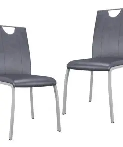 vidaXL Dining Chairs 2 pcs Suede Grey Faux Leather