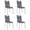 vidaXL Dining Chairs 4 pcs Suede Grey Faux Leather