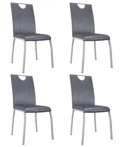 vidaXL Dining Chairs 4 pcs Suede Grey Faux Leather