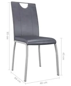 vidaXL Dining Chairs 4 pcs Suede Grey Faux Leather