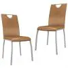 vidaXL Dining Chairs 2 pcs Brown Faux Leather