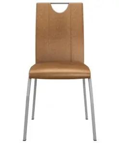 vidaXL Dining Chairs 2 pcs Brown Faux Leather