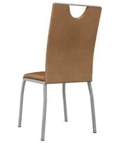 vidaXL Dining Chairs 2 pcs Brown Faux Leather