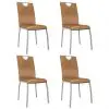 vidaXL Dining Chairs 4 pcs Brown Faux Leather