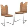 vidaXL Dining Chairs 2 pcs Suede Brown Faux Leather