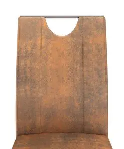 vidaXL Dining Chairs 4 pcs Suede Brown Faux Leather