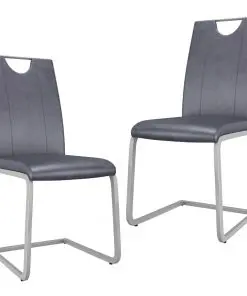 vidaXL Dining Chairs 2 pcs Suede Grey Faux Leather