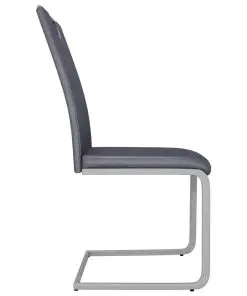 vidaXL Dining Chairs 2 pcs Suede Grey Faux Leather