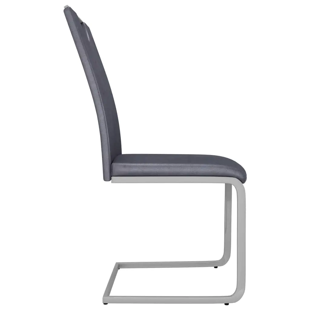 vidaXL Dining Chairs 2 pcs Suede Grey Faux Leather