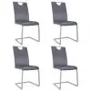 vidaXL Dining Chairs 4 pcs Suede Grey Faux Leather vidaXL Dining Chairs 4 pcs Suede Grey Faux Leather