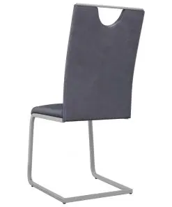 vidaXL Dining Chairs 4 pcs Suede Grey Faux Leather