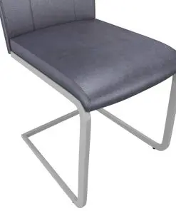 vidaXL Dining Chairs 4 pcs Suede Grey Faux Leather